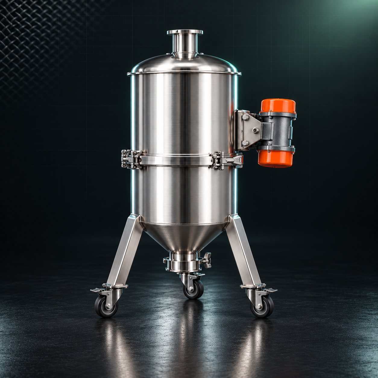 450-Type Liquid Vibrating Filter — studio render, full machine