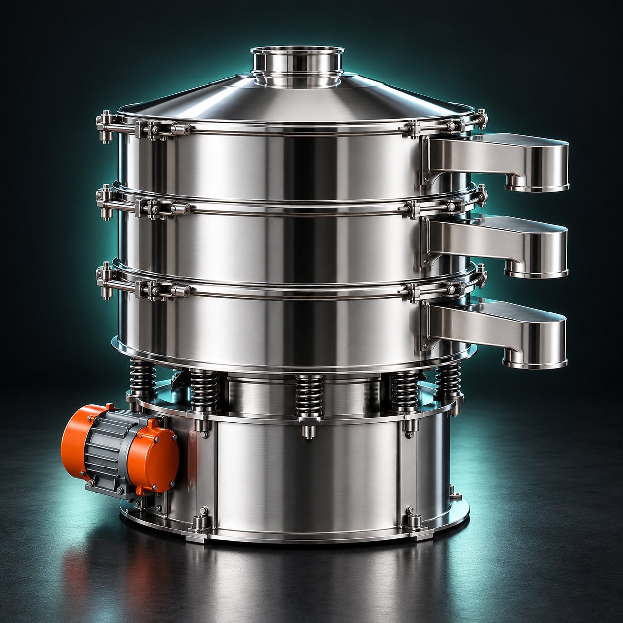 XZS rotary vibrating sieve — assembled three-deck machine